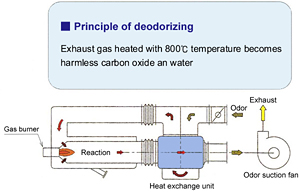 Deodorizing equipment with direct combustion system
